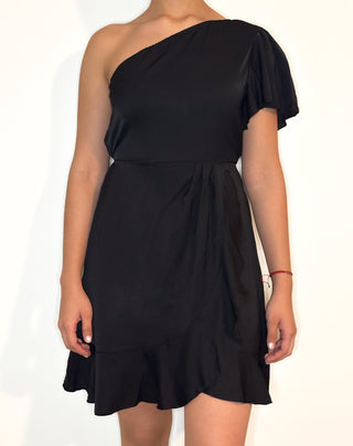 Summer Dress One Shoulder - Irregular _ Black