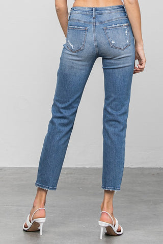 MID RISE SLIM GIRLFRIEND JEANS