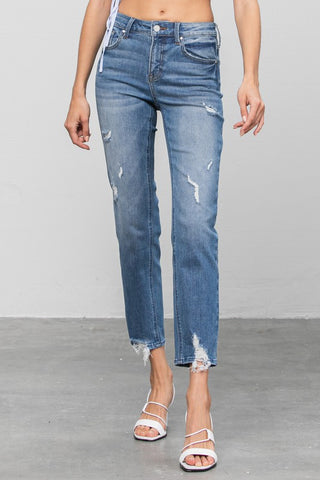 MID RISE SLIM GIRLFRIEND JEANS