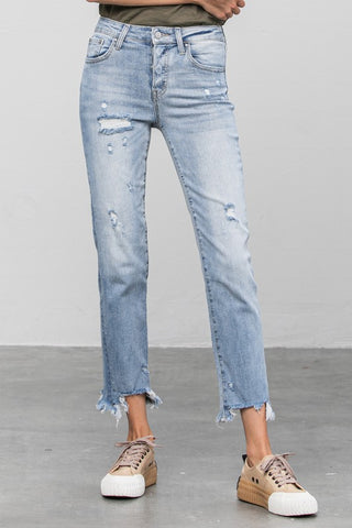 MID WAIST STRAIGHT JEANS