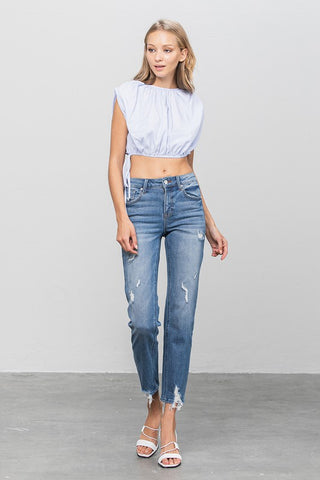 MID RISE SLIM GIRLFRIEND JEANS