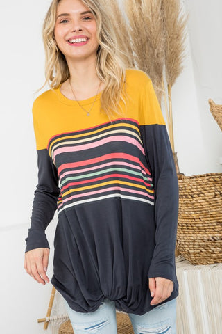 SOLID STRIPE MIX COLORBLOCK TOP