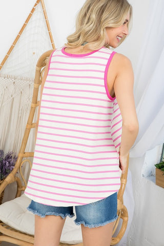 PLUS TERRY STRIPE TANK TOP