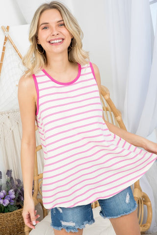 PLUS TERRY STRIPE TANK TOP