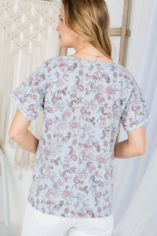 PAISLEY PRINT BOXY TOP