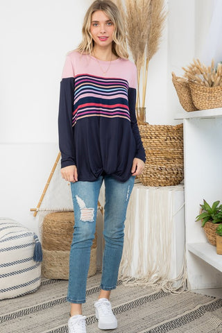 SOLID STRIPE MIX COLORBLOCK TOP