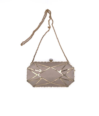 INC	Party Alea Geometric Clutch Gold