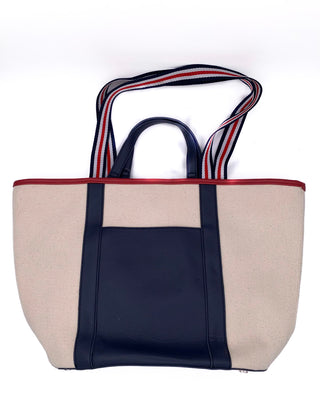 INC ALYSSAA Bleached Canvas Colorblock Tote