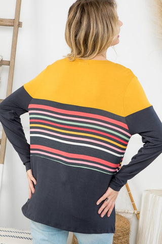 SOLID STRIPE MIX COLORBLOCK TOP