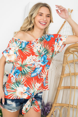 TROPICAL ONESHOULDER TOP